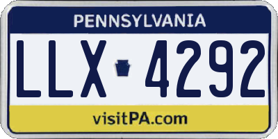 PA license plate LLX4292