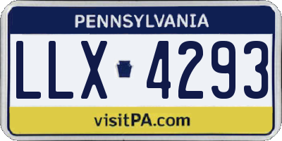 PA license plate LLX4293