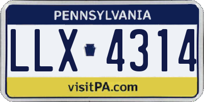 PA license plate LLX4314