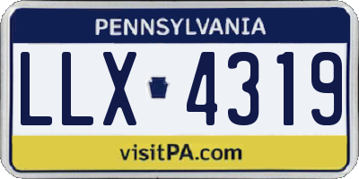 PA license plate LLX4319