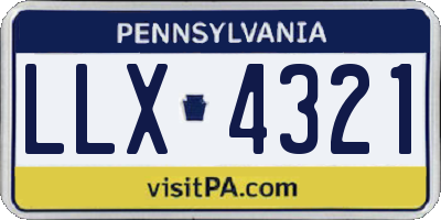 PA license plate LLX4321