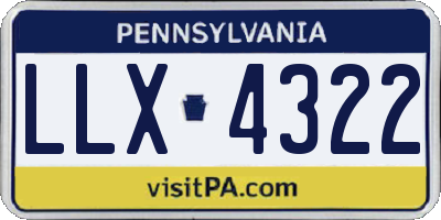 PA license plate LLX4322