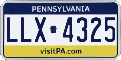 PA license plate LLX4325