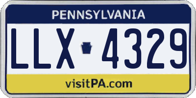 PA license plate LLX4329