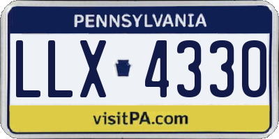 PA license plate LLX4330