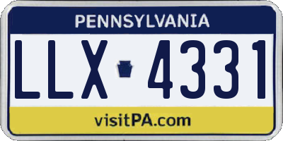 PA license plate LLX4331