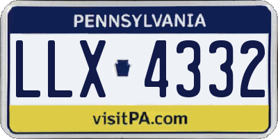 PA license plate LLX4332