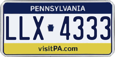 PA license plate LLX4333