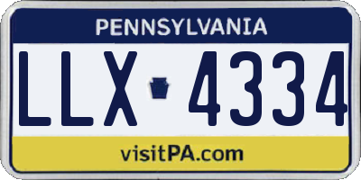 PA license plate LLX4334