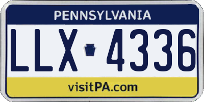 PA license plate LLX4336
