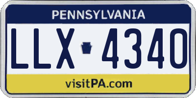 PA license plate LLX4340