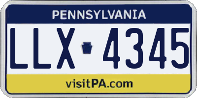 PA license plate LLX4345