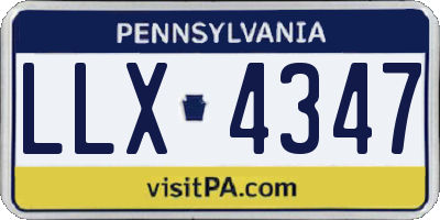 PA license plate LLX4347