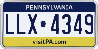 PA license plate LLX4349