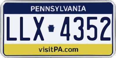 PA license plate LLX4352