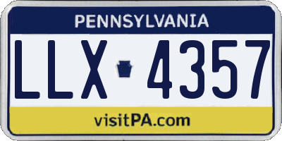 PA license plate LLX4357