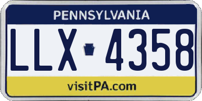 PA license plate LLX4358