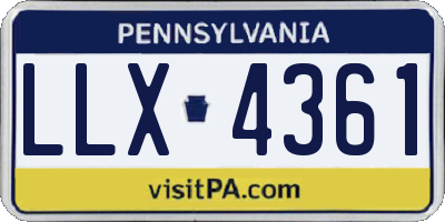 PA license plate LLX4361