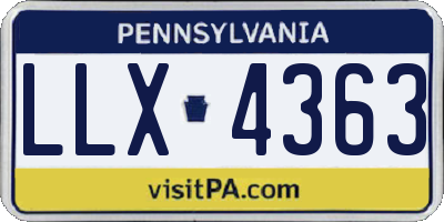 PA license plate LLX4363
