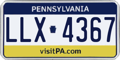 PA license plate LLX4367