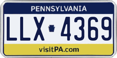 PA license plate LLX4369