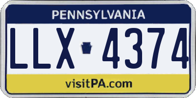 PA license plate LLX4374