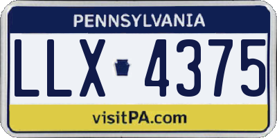 PA license plate LLX4375