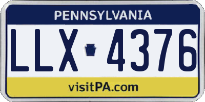 PA license plate LLX4376