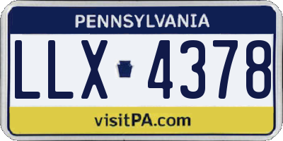 PA license plate LLX4378