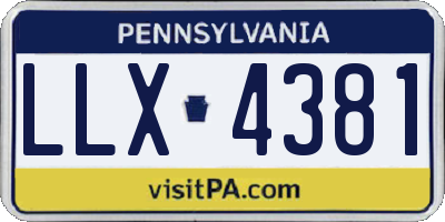 PA license plate LLX4381