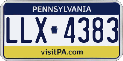 PA license plate LLX4383