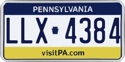PA license plate LLX4384