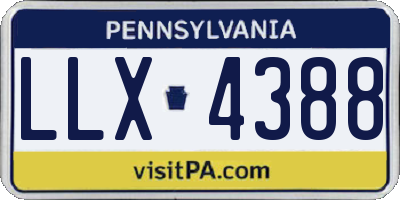 PA license plate LLX4388