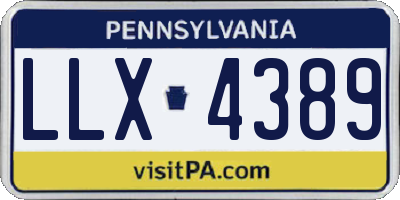 PA license plate LLX4389