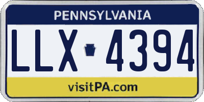 PA license plate LLX4394