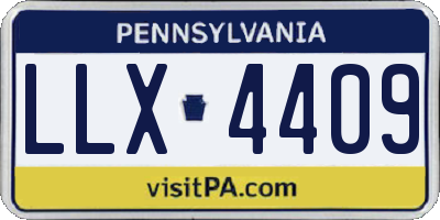 PA license plate LLX4409