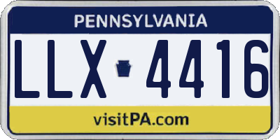 PA license plate LLX4416