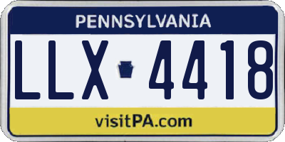 PA license plate LLX4418