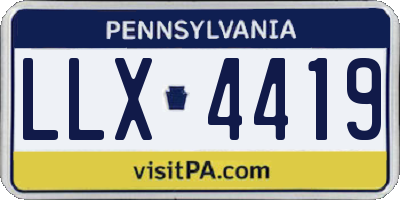 PA license plate LLX4419