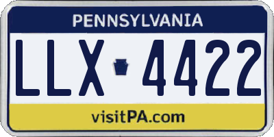 PA license plate LLX4422
