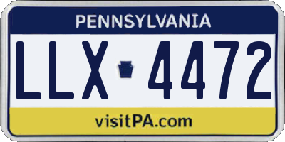 PA license plate LLX4472