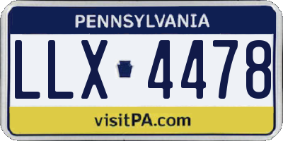 PA license plate LLX4478