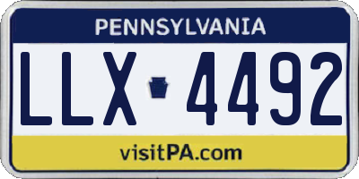 PA license plate LLX4492