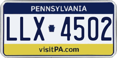 PA license plate LLX4502