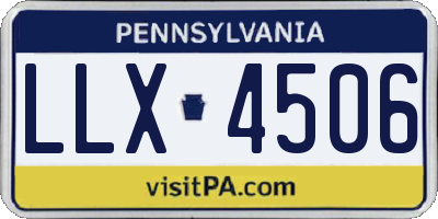 PA license plate LLX4506