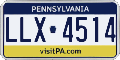 PA license plate LLX4514
