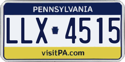 PA license plate LLX4515
