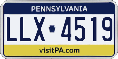 PA license plate LLX4519
