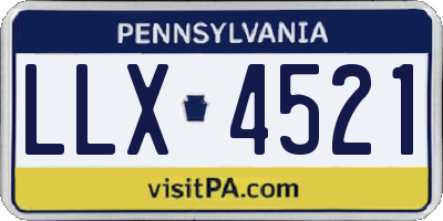 PA license plate LLX4521