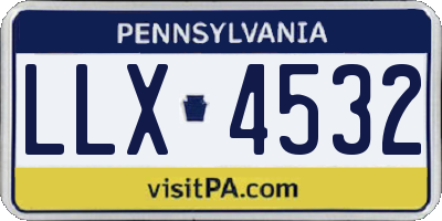 PA license plate LLX4532